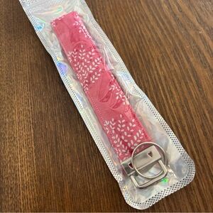 Pink Fabric Floral Key ring or Wtistlet Strap
